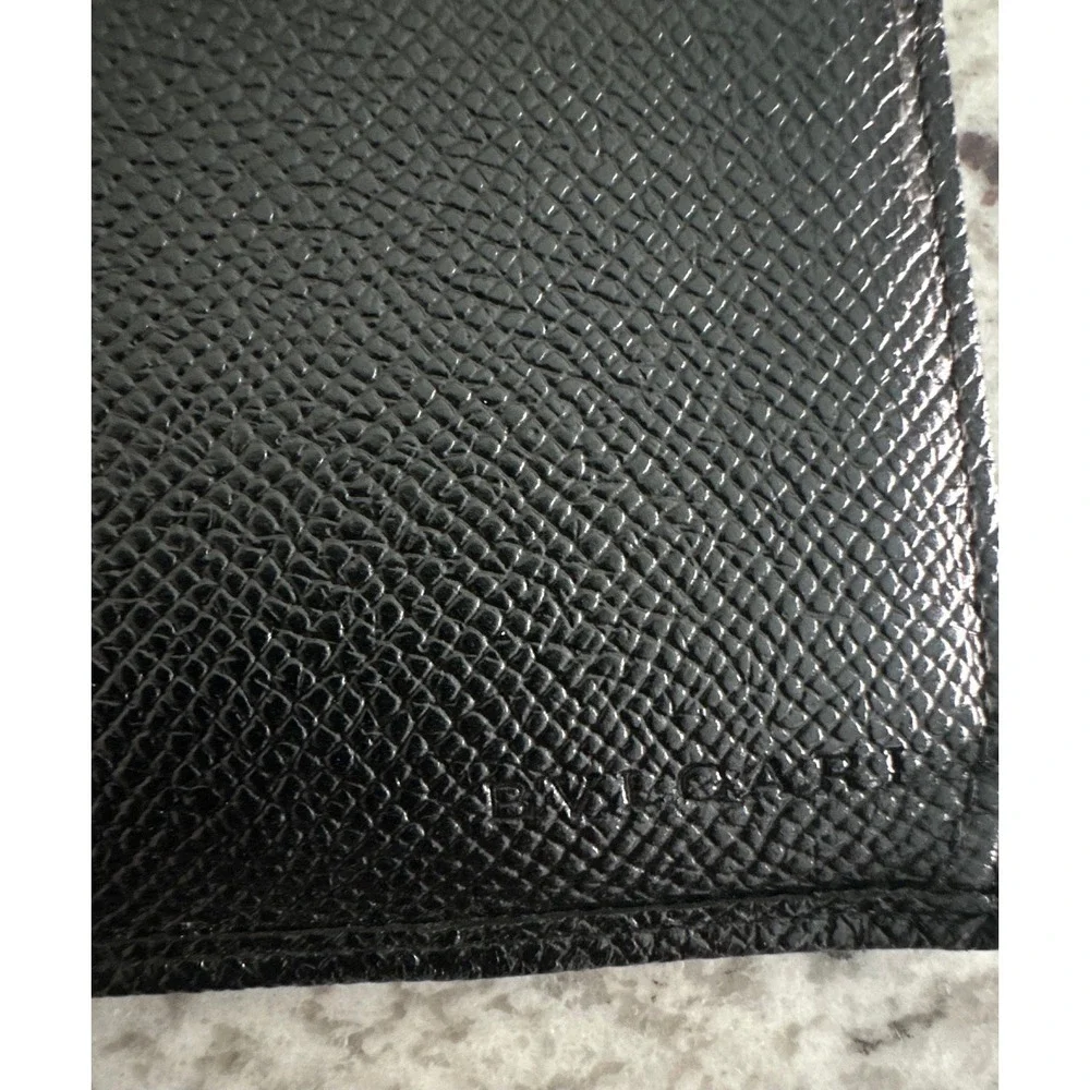 BVLGARI black leather shw long wallet